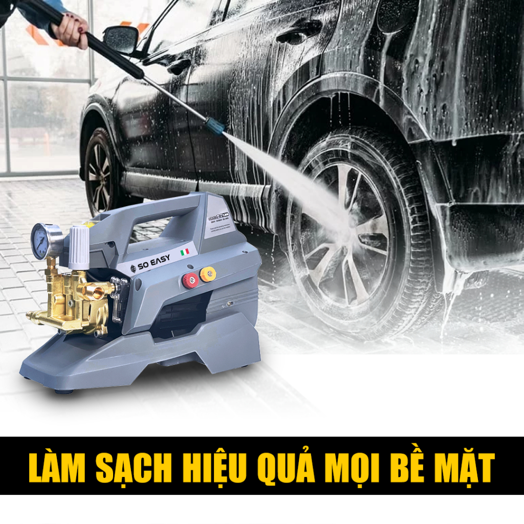 Máy rửa xe công nghiệp mini cao áp tiệm rửa xe máy động cơ từ SO EASY 2300W SE008G áp lực cao chống nước