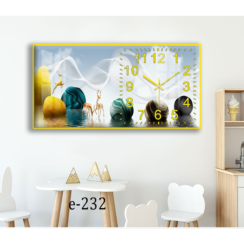 Tranh Đồng Hồ Tráng Gương 5D Phát Tài Phát Lộc - Simple House,Trang Trí Phòng Khách,Decor Phòng Làm Việc, Phòng Ngủ.