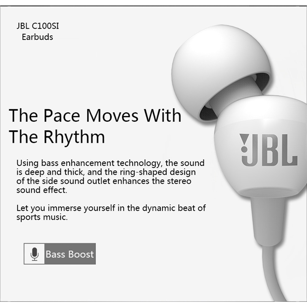 100% Hàng chính hãng Tai nghe nhét tai jack 3.5mm JBL C100SI cho điện thoại Android IOS