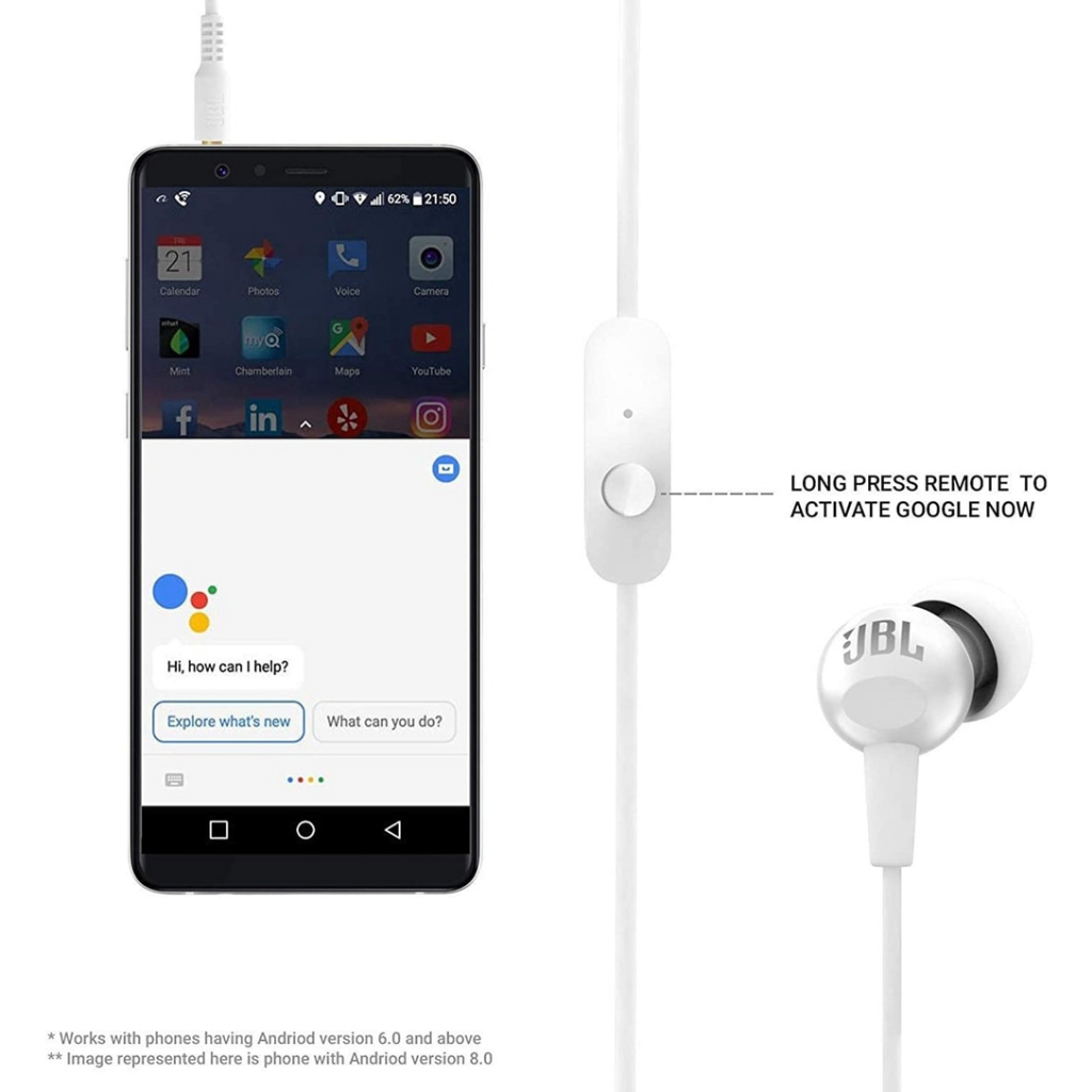 100% Hàng chính hãng Tai nghe nhét tai jack 3.5mm JBL C100SI cho điện thoại Android IOS