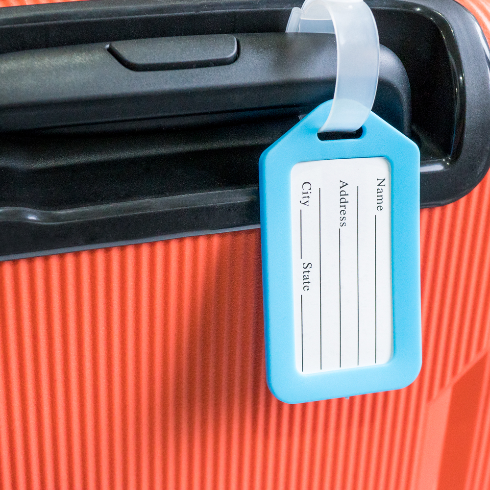 Thẻ treo vali hành lý du lịch bằng nhựa có dây đeo