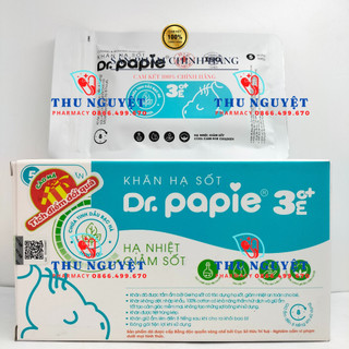 Khăn lau hạ sốt Dr.Papie cho bé từ 3mo+ tháng tuổi