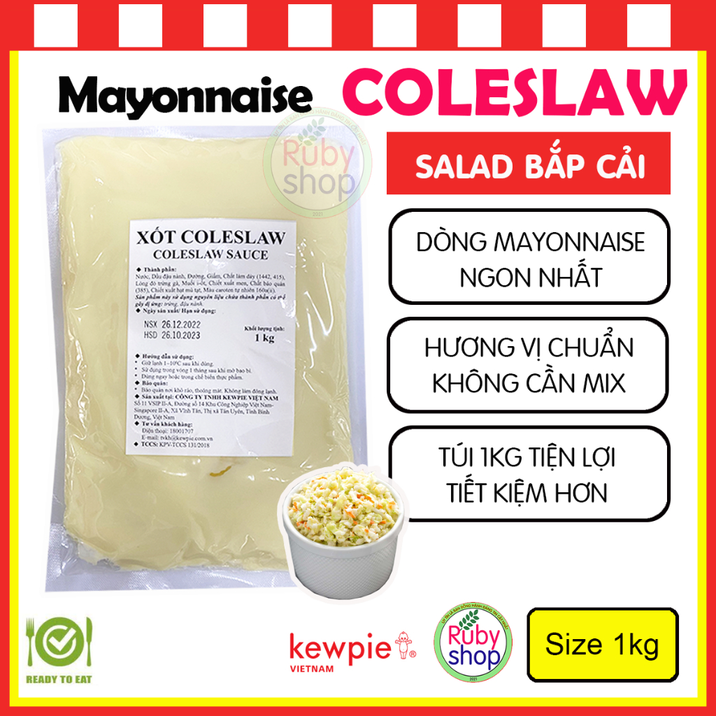 XỐT MAYONNAISE COLESLAW - Túi 1kg - Mayonnaise ngon nhất của KEWPIE!