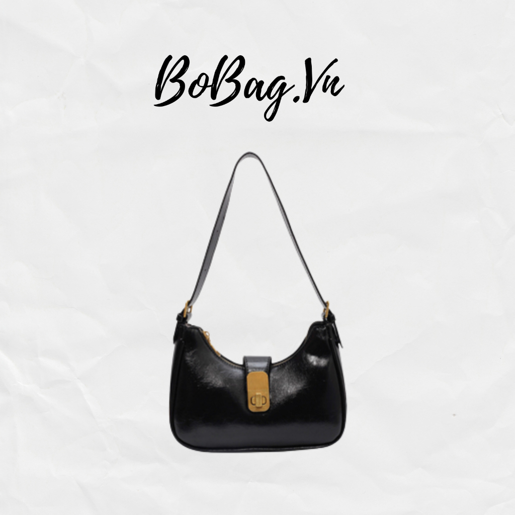 Túi xách nữ đeo vai có khóa hình bán nguyệt thiết kế mới phong cách vintage 3586 (HÀNG CÓ SẴN )