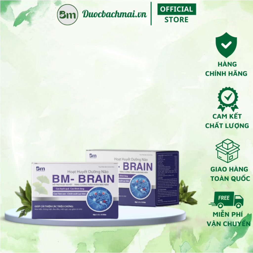 Hoạt Huyết Dưỡng Não BM – Brain Hỗ Trợ Hoạt Huyết An Thần Hộp 5 Vỉ X 10 Viên