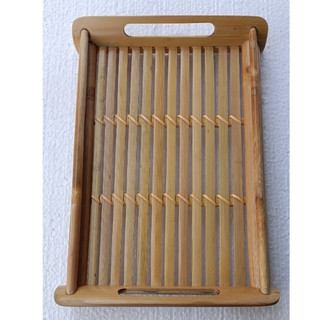 Khay trà tre đựng ấm,ly,chén,(kt 25cm x35cmx5cm) ,Khay tre (không bao gồm ấm chén)