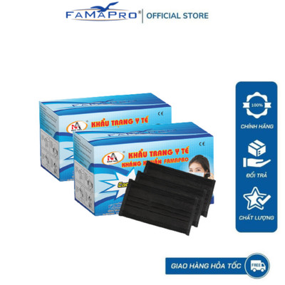 [Combo 8 hộp] khẩu trang y tế 4 lớp  Cô Gái Famapro ( 50 cái/ hộp)