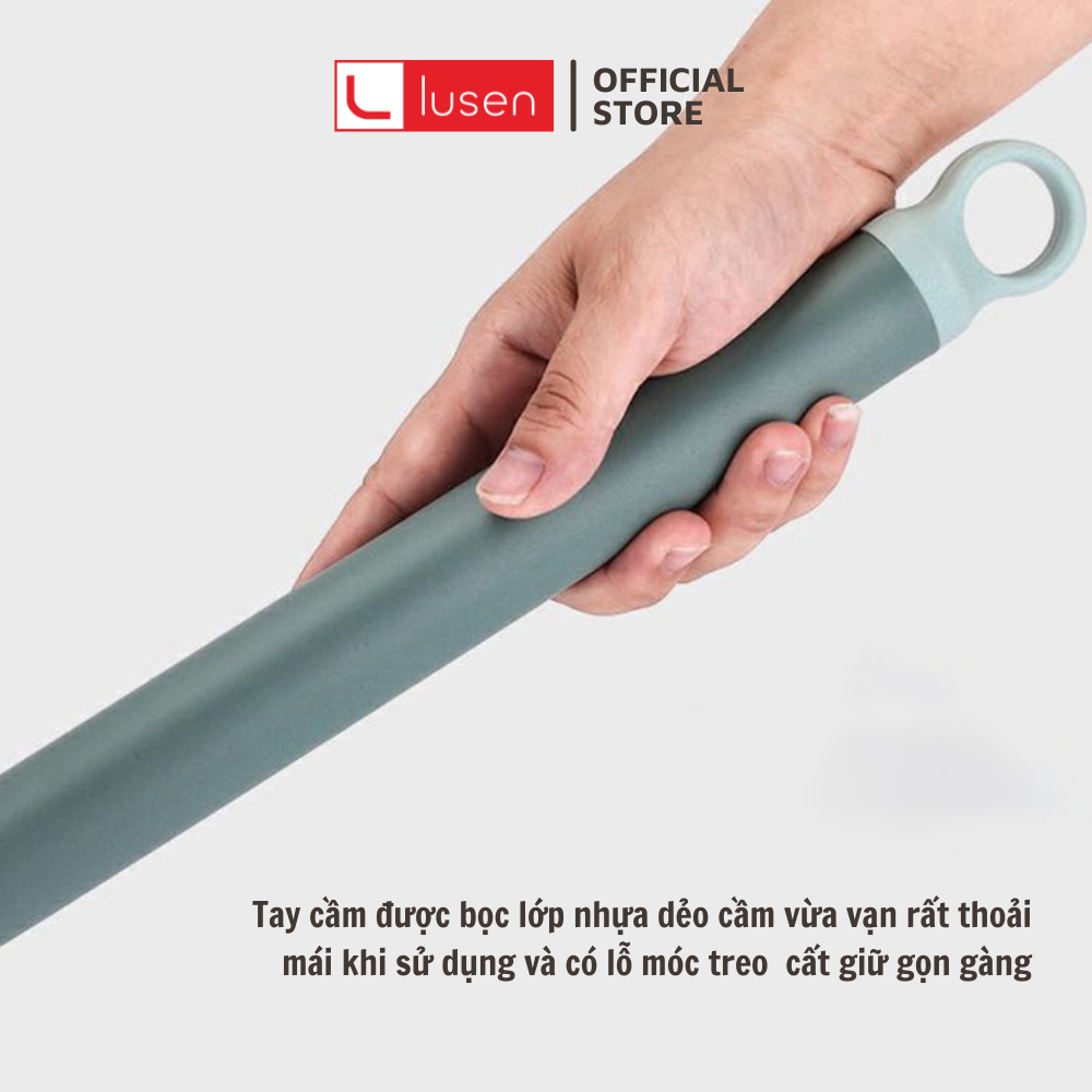 Cây lau nhà Lusen K1 thông minh, Bộ chổi lau sàn 2 ngăn tách nước xoay 360 độ thùng tự vắt. Tặng kèm 2 bông lau