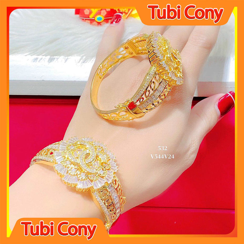 Vòng tay nữ mạ vàng sang trọng mẫu 532.0.33.04.110423