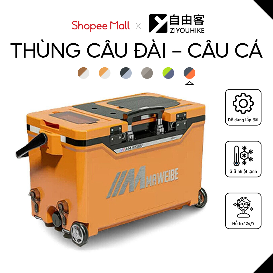 Thùng câu đài ZIYOUHIKE dung tích 39l, giữ nhiệt 8 tiếng thích hợp đi dã ngoại, câu cá