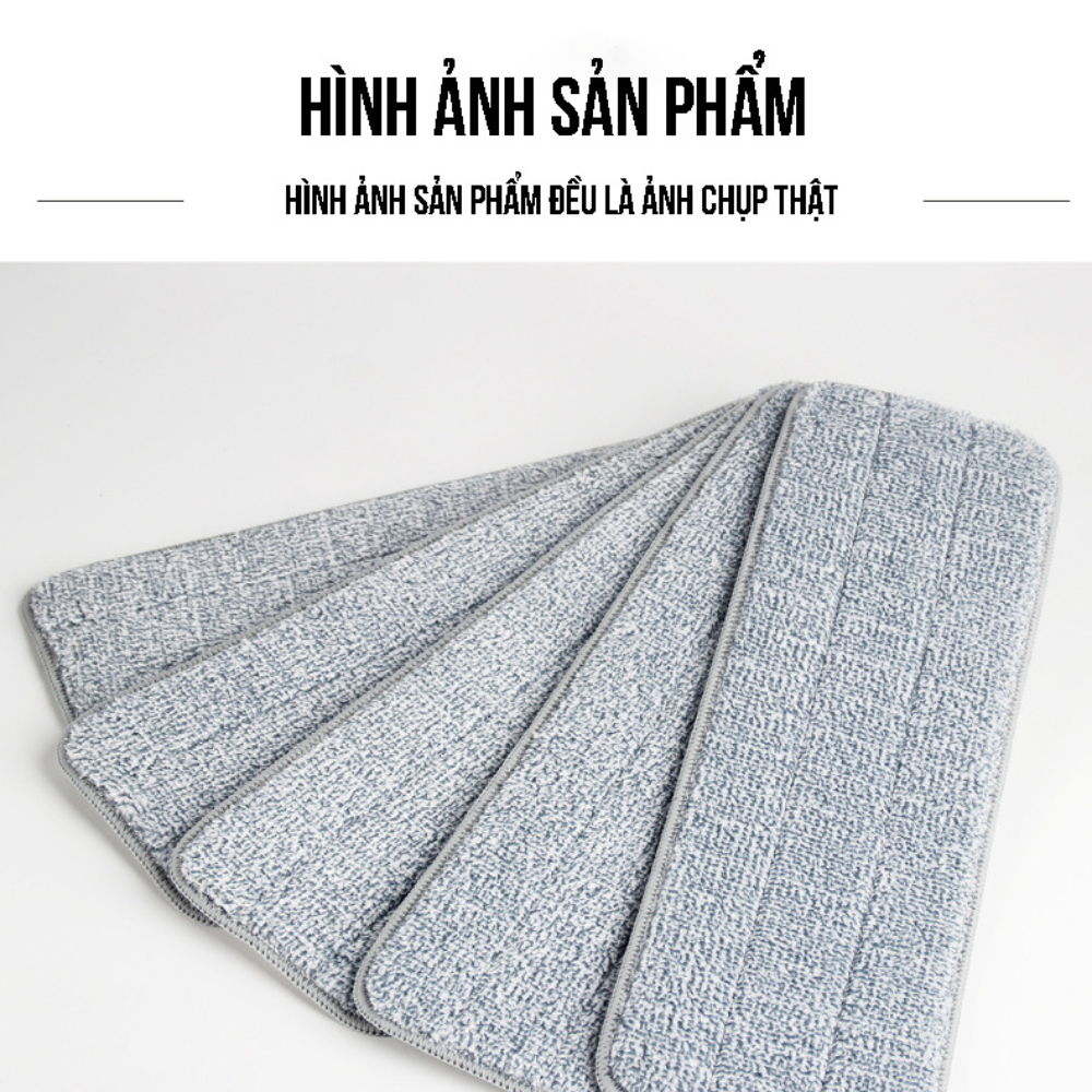 Bông lau thay thế cho cây lau nhà tự vắt Lusen chất liệu Microfiber cao cấp, giẻ Lau Nhà Kích Thước 38x12cm