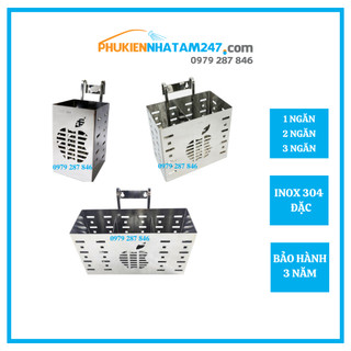 Ống đựng đũa muỗng inox 304 phát đạt, giá đũa, ống đũa vuông, ống đũa inox