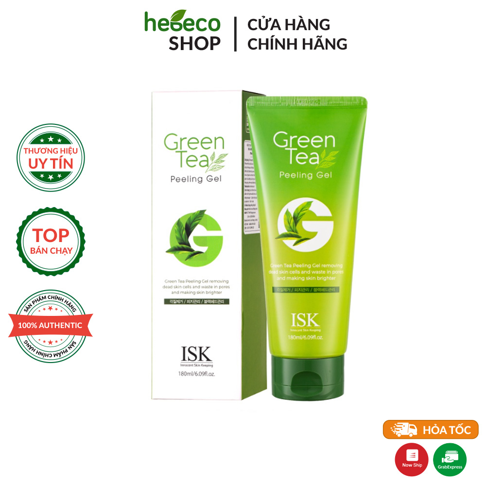 Tẩy da chết sạch sâu, ngừa mụn ISK Green Tea 180ml - Hàn Quốc Chính Hãng