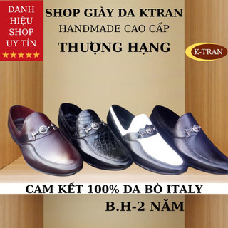 Giày lười da nam mã K129,kiểu giày nam công sở chất liệu da bò màu đen,đen trắng và nâu mận.