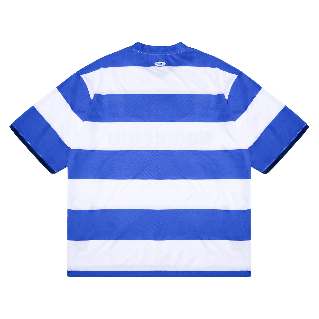 Áo thun thể thao Unisex Form rộng NOAM Soccer Jersey thoáng khí mát mẻ - Kẻ sọc xanh trắng