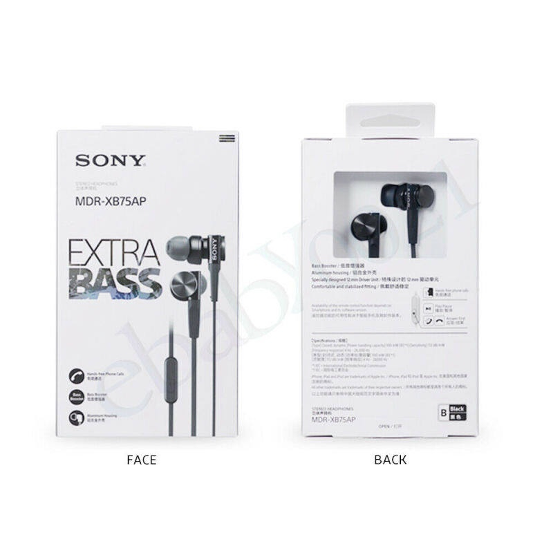 SONY Extra Bass MDR-XB75AP Âm thanh thanh thanh thanh điều khiển tai nghe
