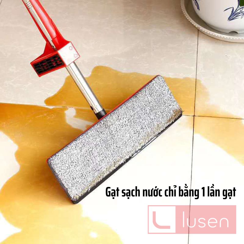 Bông lau thay thế cho cây lau nhà tự vắt Lusen chất liệu Microfiber cao cấp, giẻ Lau Nhà Kích Thước 38x12cm