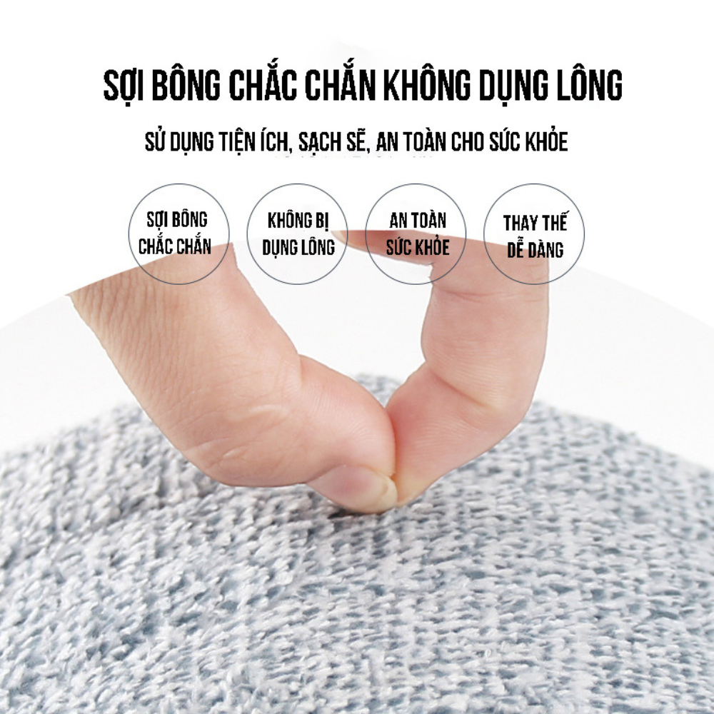 Bông lau thay thế cho cây lau nhà tự vắt Lusen chất liệu Microfiber cao cấp, giẻ Lau Nhà Kích Thước 38x12cm
