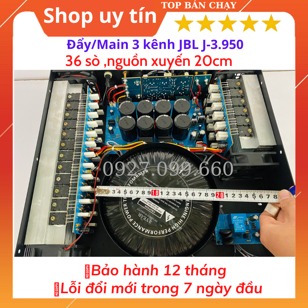 Cục đẩy 3 Kênh JBL J-3.950 Chuyên Dùng Gia Đình Và Sự Kiện,Trang Bị 36 Sò Lớn ,Công Suất 900W/Kênh.