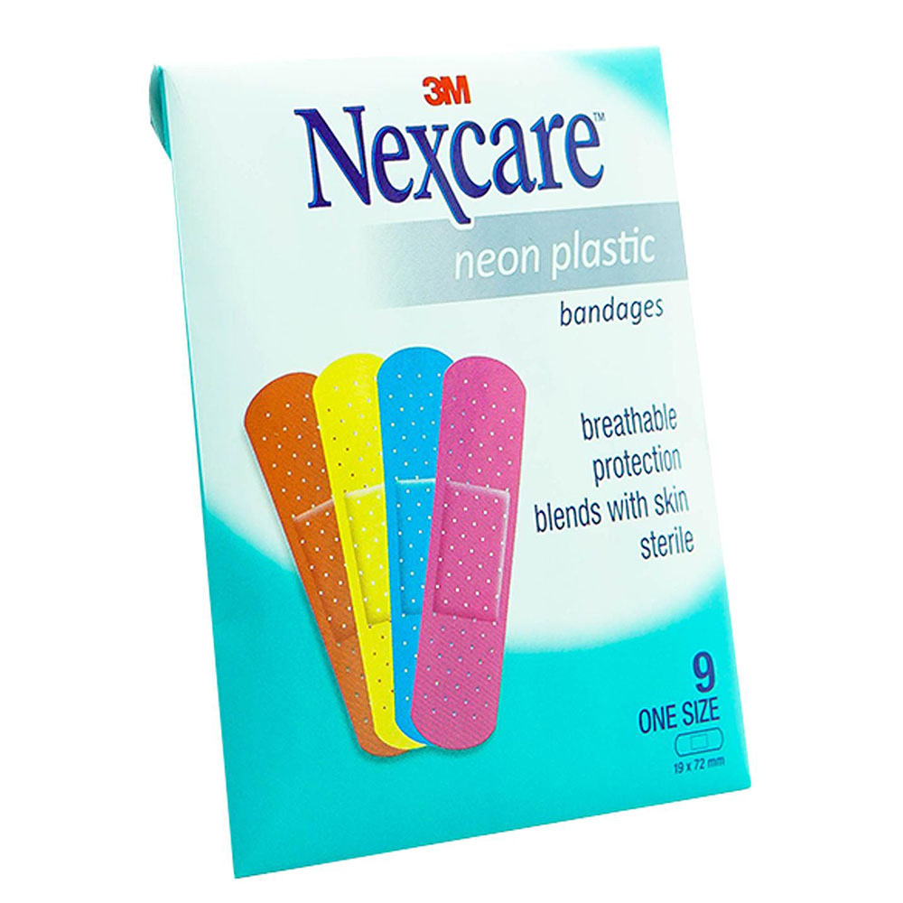Vỉ 9 miếng băng dán cá nhân Neon 3M Nexcare nhiều màu sắc