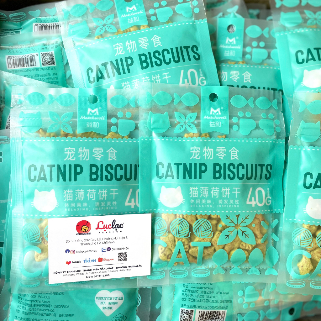 Bánh cá catnip ăn vặt cho mèo Catnip Biscuits - Gói 40g