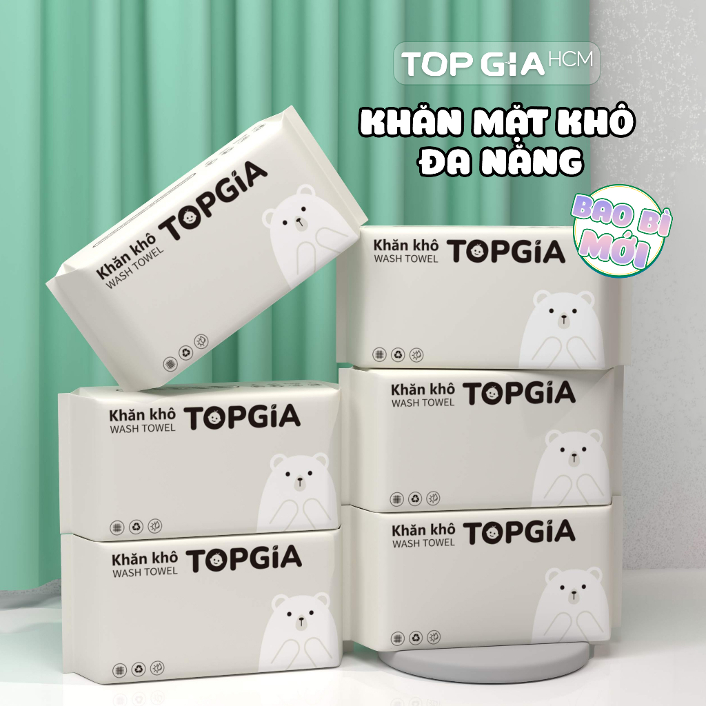 Khăn mặt khô Top gia dùng 1 lần, khăn mặt rút siêu mềm mịn, an toàn cho da
