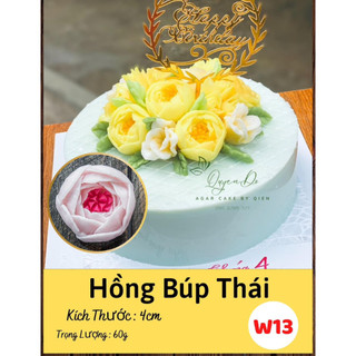 Khuôn silicon rau câu 4D Hồng búp Thái