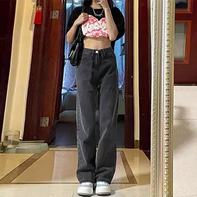 Quần Jeans Nữ Ống Rộng Lưng Cao Dáng Suông SC2, Quần bò style Đường phố mẫu mới nhất 2023