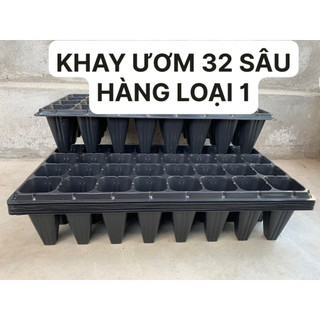 10 khay ươm 32 lỗ đáy sâu 11cm
