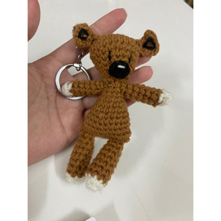 Móc khoá len gấu teddy bear Mr Bean handmade
