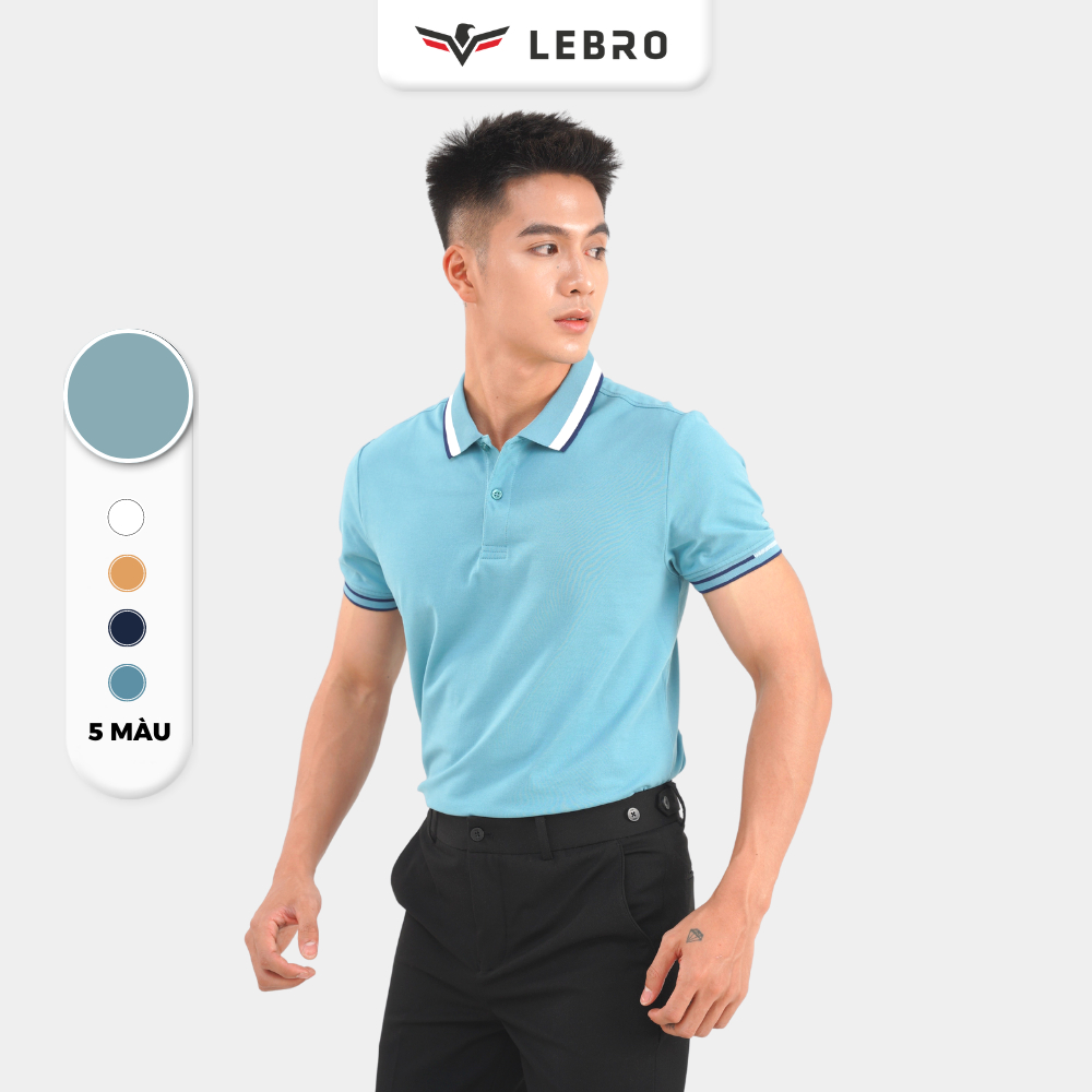 Áo polo nam, áo thun nam có cổ dáng thể thao, phong cách trẻ trung, chất cotton CVC cao cấp LEBRO TPL23-02A
