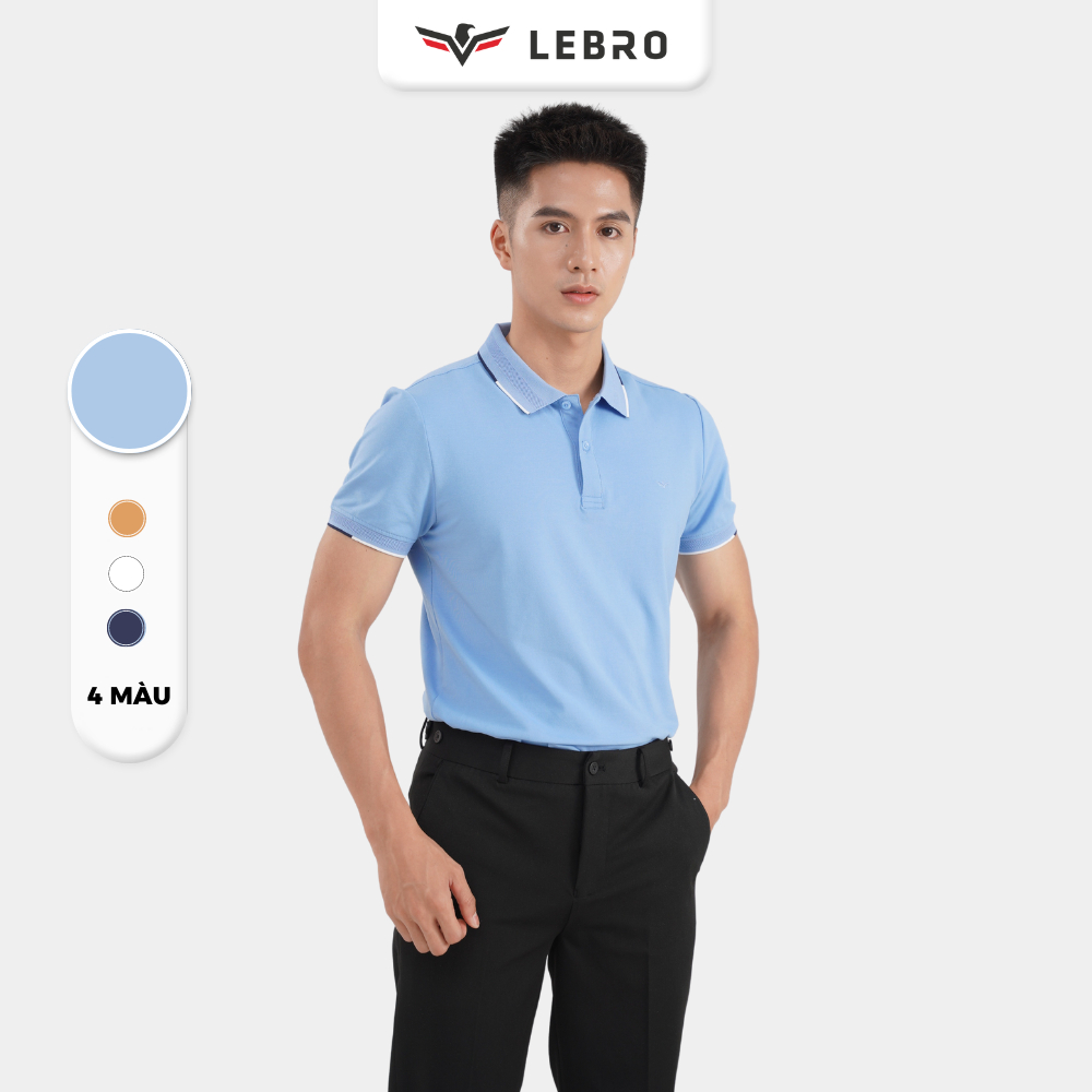 Áo polo nam, áo thun nam trơn, áo phông cổ viền dáng slimfit, cotton CVC cao cấp, trẻ trung, thể thao  LEBRO TPL23-001