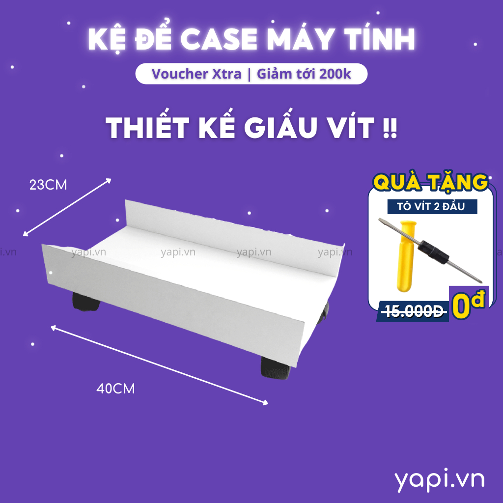 Kệ Để CPU (Cây Máy Tính) Có Bánh Xe GHC-151 kích thước 40x20cm