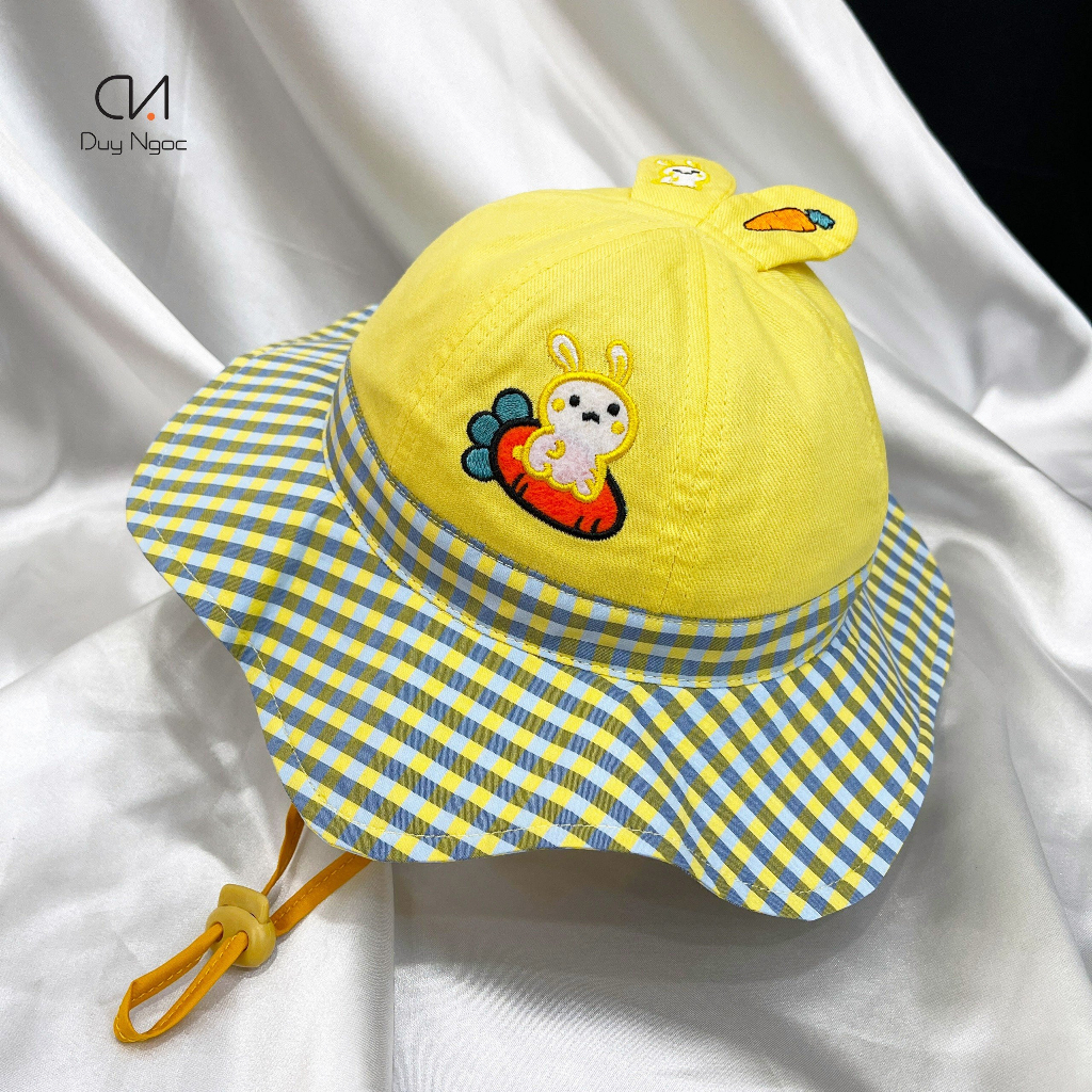 (Size nón 50 cm) Nón vành bé gái Thỏ cute Duy Ngọc - Chất liệu cotton cao cấp, mỏng nhẹ, thêu hình thỏ ngộ nghỉnh (2967)