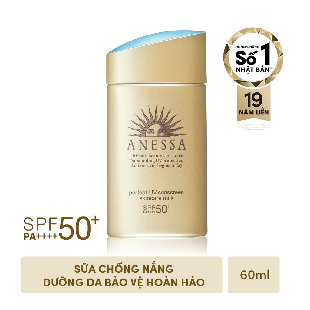 💥CHÍNH HÃNG💥 Sữa chống nắng Anessa Perfect UV Sunscreen Skincare Milk SPF 50+ PA++++ 60ml chính hãng 43