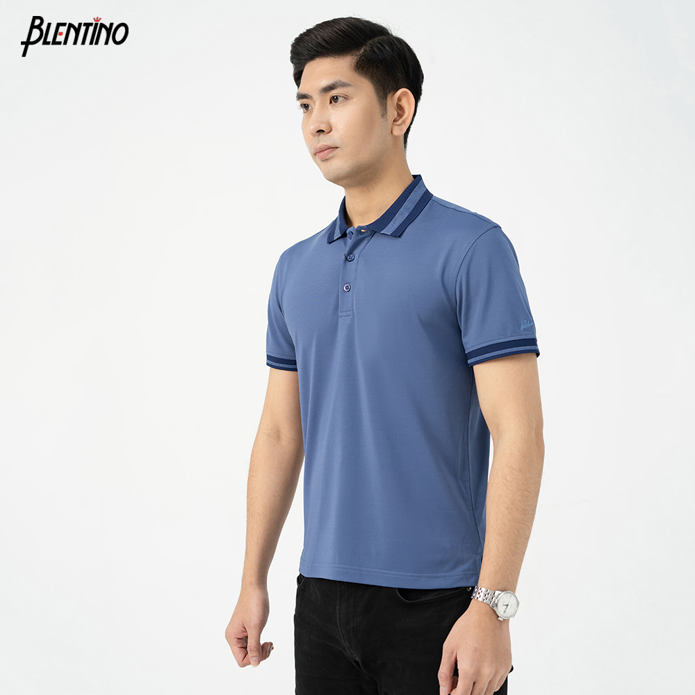 Áo Polo Nam Blentino Premium, Chất Cotton Cao Cấp, Mát, Thấm Hút Tốt, Thiết Kế In Phối Cổ Trẻ Trung (PL2302)