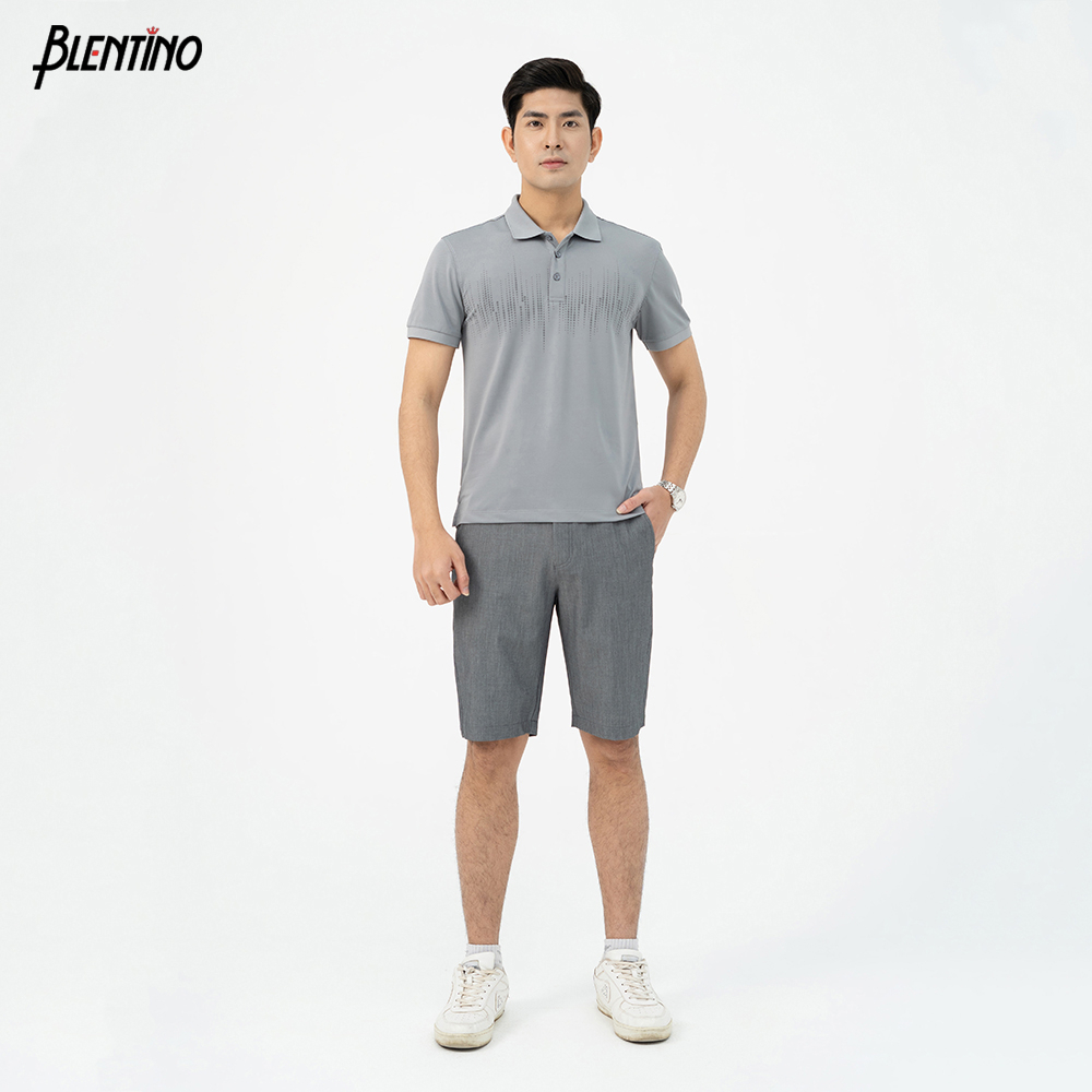 Áo Polo Nam Blentino Premium, Chất Cotton Cao Cấp, Mát, Thấm Hút Tốt, Thiết Kế In Sóng Ngang (PL2303)