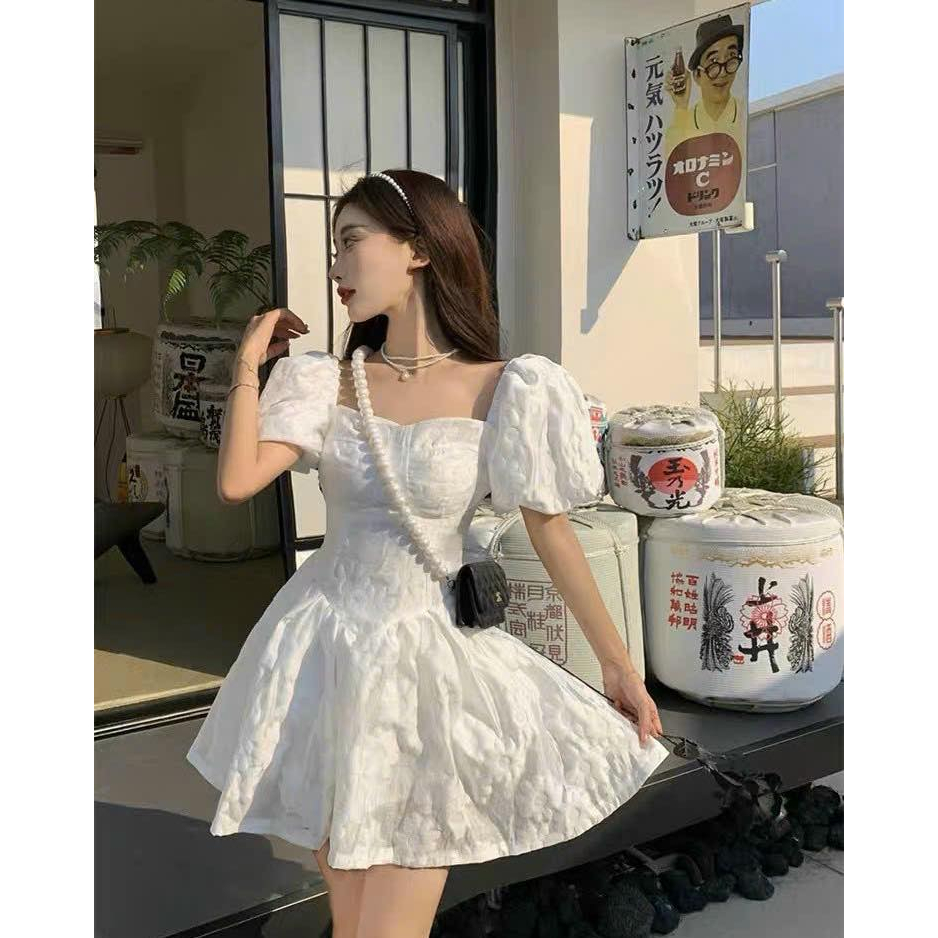 ĐẦM VÂN HOA TRẮNG V EO⚡HỎA TỐC⚡ MEOINDAHOUSE