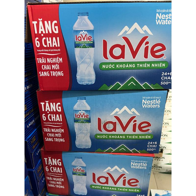 thùng 30 chai nước suối Lavie 500ml ( tặng 6 chai)