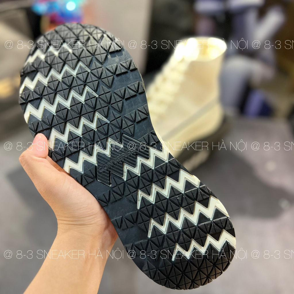 Giày thể thao converse chuck 1970s Triple White  AT-CX Future Sandalwood, Giày CV cao cổ màu trắng nâu đế 7cm