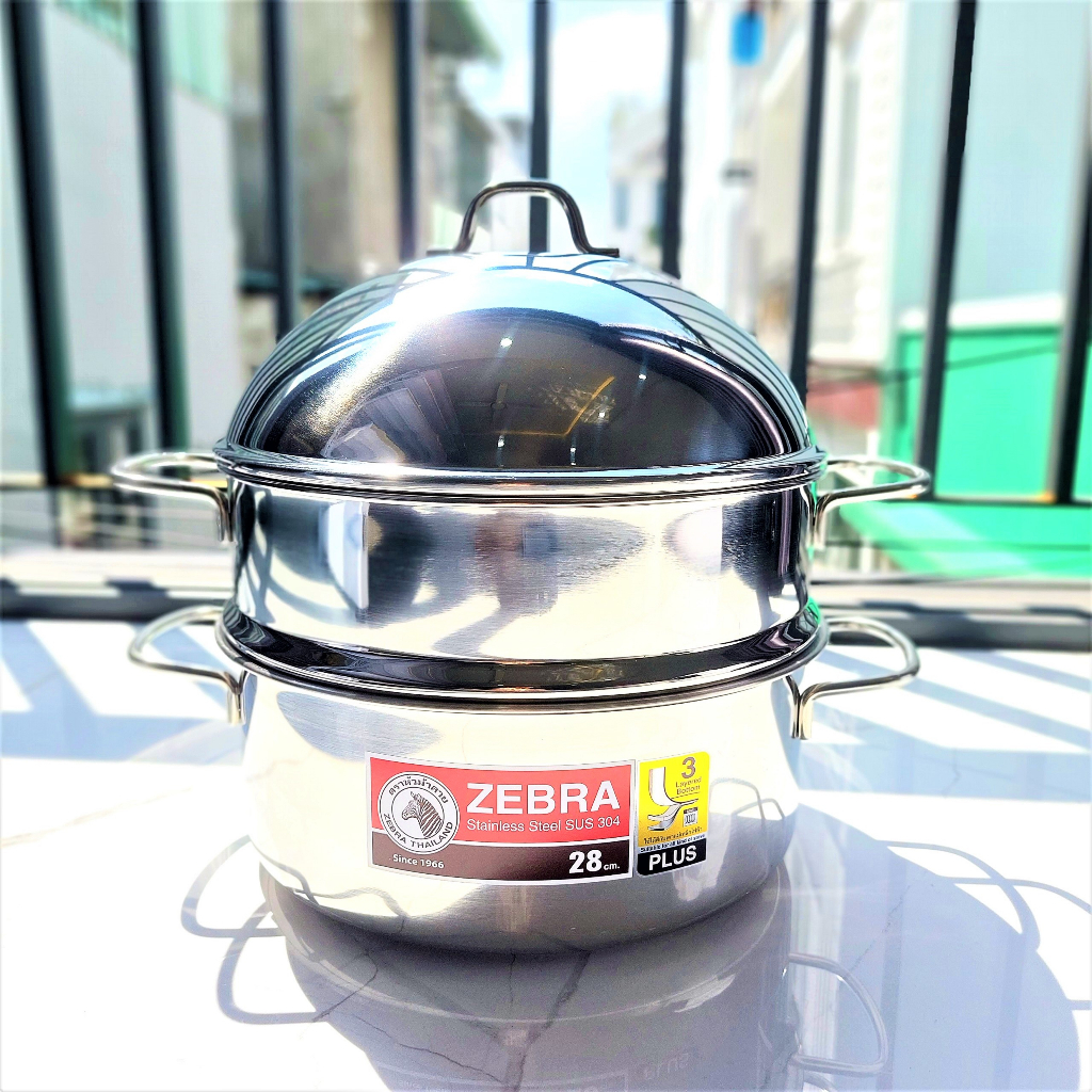 Nồi xửng hấp Zebra 28cm - nắp vòm