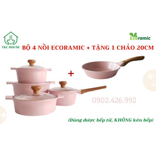 Bộ nồi đáy từ ecoramic cao cấp quánh 16cm nồi 18cm 20cm 22cm chính hãng