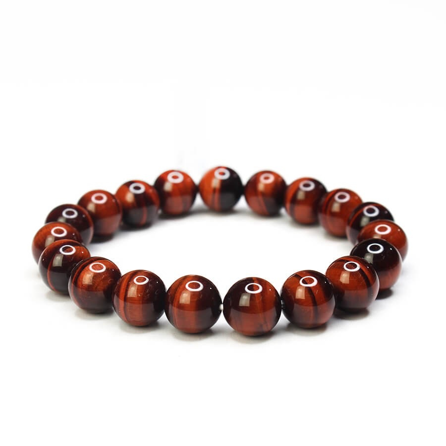 Chuỗi đeo tay đá tiger's eye, chuỗi tay đá mắt hổ đỏ nâu Dugi store