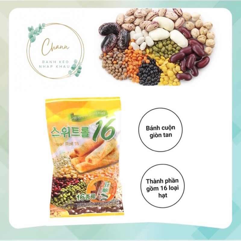 Bánh xốp ngọt 16 loại hạt Hàn Quốc 190g