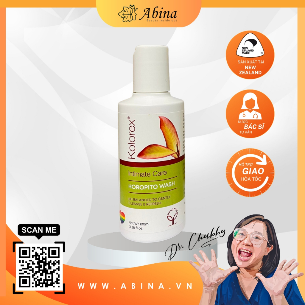 Dung dịch vệ sinh đậm đặc Horopito Wash tắm, gội, ngâm giảm nấm ngứa toàn thân Kolorex Intimate Care 100mL Dr Chubby