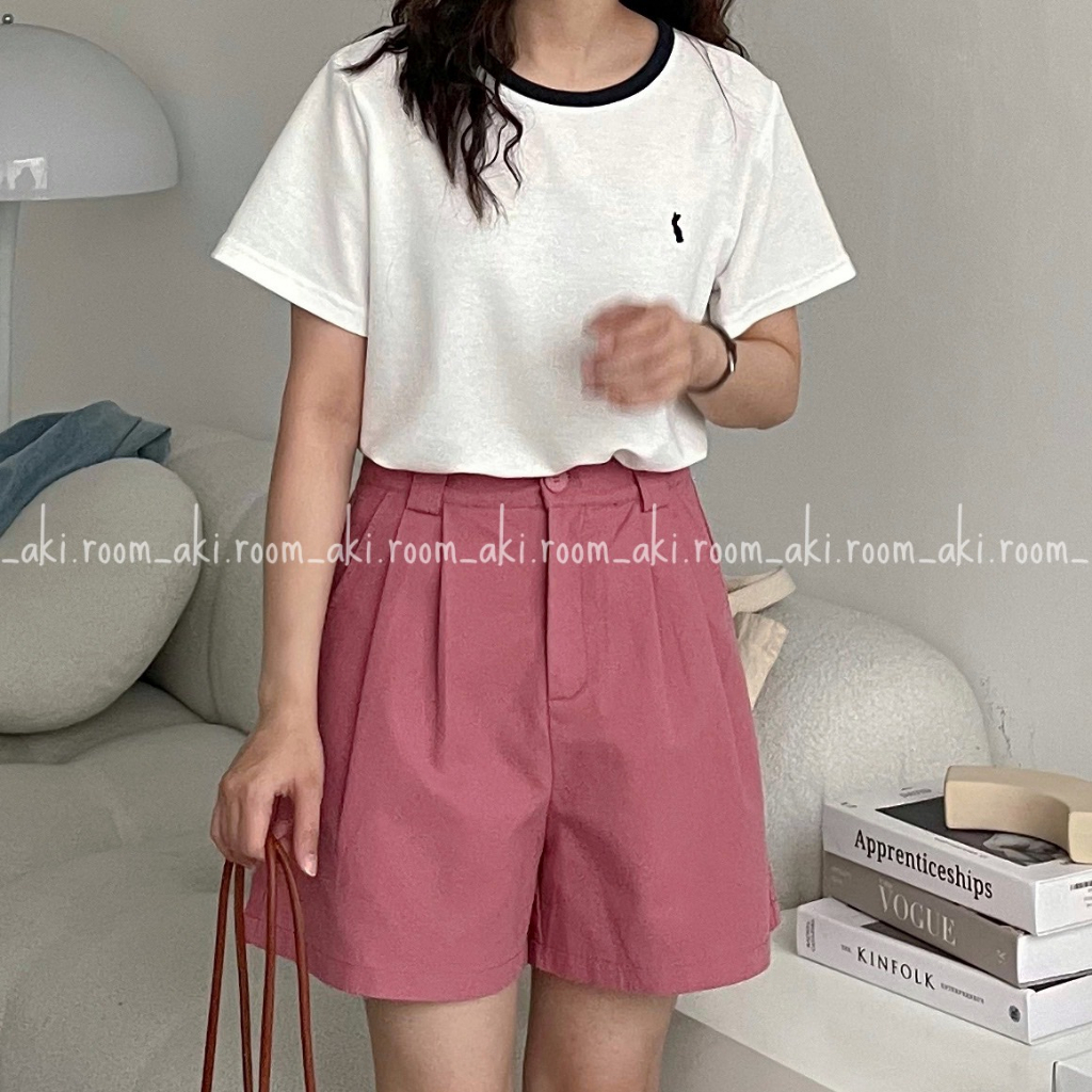 Áo thun chất tổ ong cổ viền lệch màu thêu logo thỏ ngực trái 9154