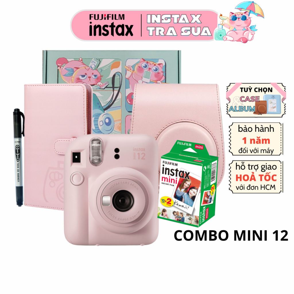 Combo Instax Mini 12- Bộ máy và phụ kiện chụp ảnh lấy liền Fujifilm Instax Mini 12