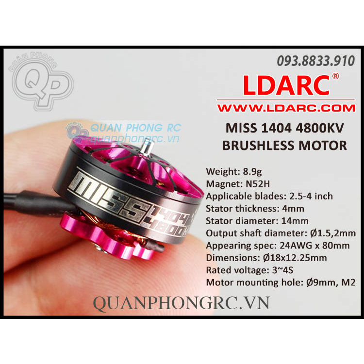 LDARC MISS 1404 4800KV 3-4S Brushless Motor