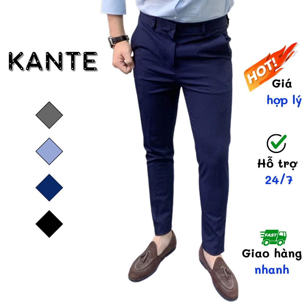 Quần âu nam-Quần tây nam Hàn Quốc ống côn công sở cá tính vải mỏng cao cấp co dãn nhẹ không phai Kante