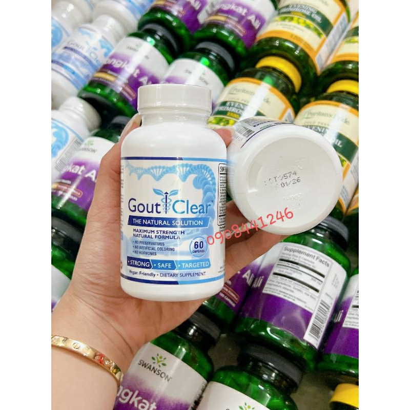 Hàng chuẩn Mỹ - Viên uống Gout Clear hộp 60 viên (date t5/2026)